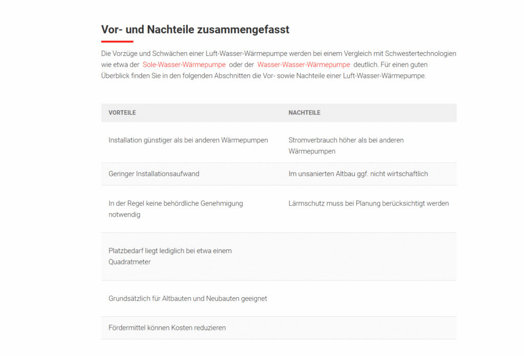 Vor- und Nachteile